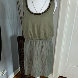 Loft Elegant Olive Green Sleeveless Dress